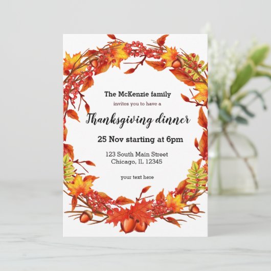 もみじのリース 招待状 (スタンド正面)