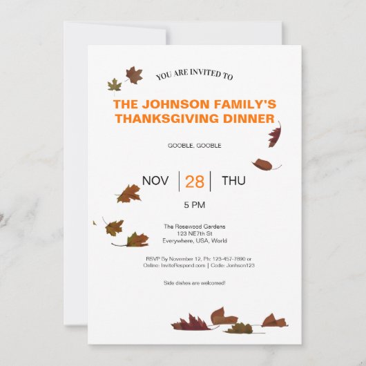 もみじの宴招待状 招待状 (正面)