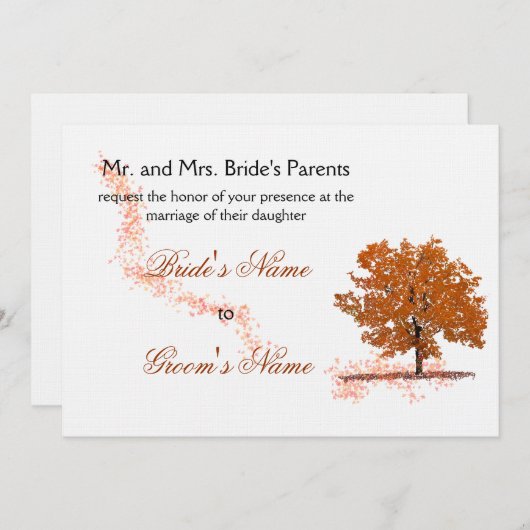 もみじの木 ウェディングラスト 招待状 (正面/裏面)
