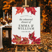 もみじの秋のリハーサルディナーウェルカムサイン ポスター