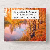 もみじの秋の木の葉 ウェディング アニバーサリー オールインワン招待状 (裏面)