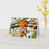 もみじの美しい秋の恵み カード (黄色い花)