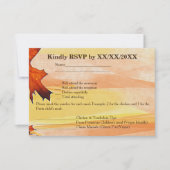 もみじの葉が色鮮やかに舞う結婚式の出欠確認・メニューカード 招待状 (正面)