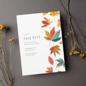 もみじの葉が落ちる　秋の宴 招待状