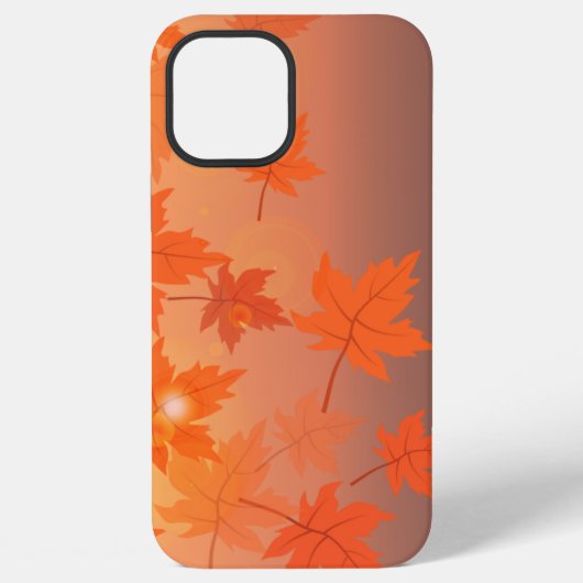 もみじの葉とぼかし効果のある秋のデザイン iPhoneケース (裏面)