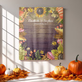 もみじの葉とカボチャの秋の結婚式 フォトブース 背景 タペストリー