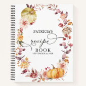 もみじの葉とパンプキンのブライダルシャワー レシピブック ノートブック (正面)