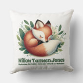 もみじの葉に横たわるかわいい狐　ネイタル クッション (裏面)