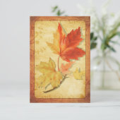 もみじの葉のウェディング返信カード(RSVPカード)バージョン2 出欠カード (スタンド正面)