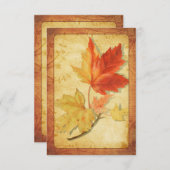 もみじの葉のウェディング返信カード（ＲＳＶＰカード）バージョン２ 出欠カード (正面/裏面)