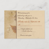 もみじの葉のレター・はがき - エイジド紙風仕上げ - 出欠カード (裏面)