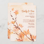 もみじの葉の水彩招待状 招待状 (正面/裏面)
