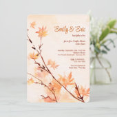 もみじの葉の水彩招待状 招待状 (スタンド正面)