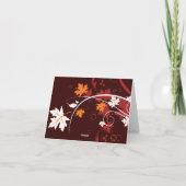 もみじの葉 オレンジ 赤 白 ウェディング サンクス サンキューカード (裏面)