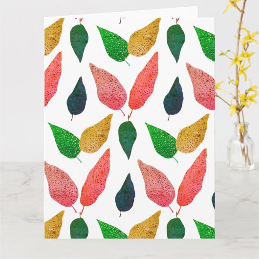 もみじの葉 カード (黄色い花)