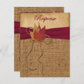 もみじの葉、フェイクバーズラップの出欠カード3 出欠カード (正面/裏面)