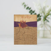 もみじの葉、フェイクバーズラップ 出欠確認カード 出欠カード (スタンド正面)