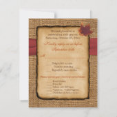 もみじの葉、フェイクバーズラップ　出欠返信カード 出欠カード (裏面)