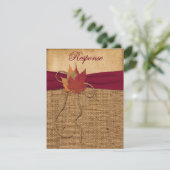 もみじの葉、フェイクバーリアープのＲＳＶＰカード３ 出欠カード (スタンド正面)