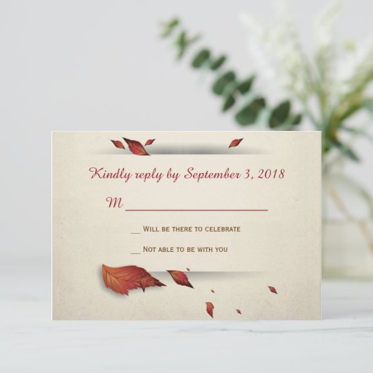 もみじの葉 出欠カード (スタンド正面)