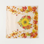 もみじの葉 秋の色彩 自撮り 背景 タペストリー (正面(横))