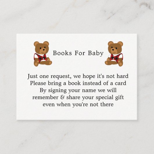 もみじの赤と黒の格子模様がキュートなベビーシャワー エンクロージャーカード (正面)