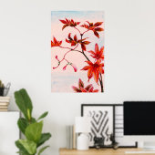 もみじ葉の木と種子1870 ポスター (ホームオフィス)