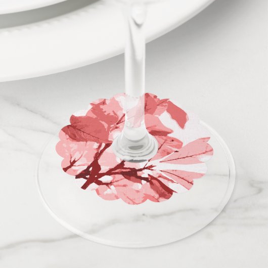 もみじ３、紅葉３ ワイングラスタグ (クローズアップ)