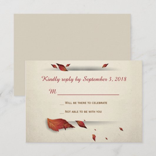 もみじ 出欠カード (正面/裏面)