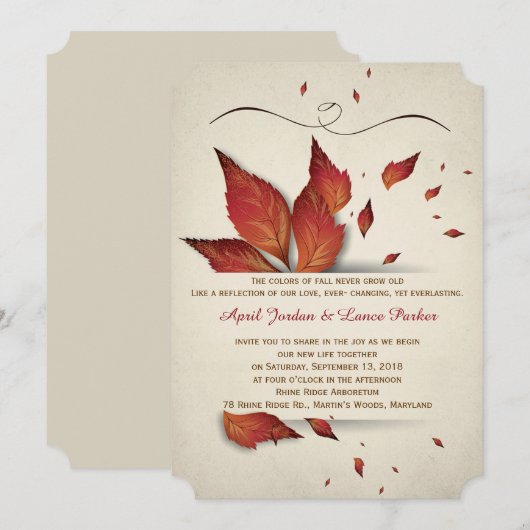 もみじ 招待状 (正面/裏面)