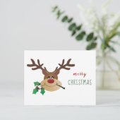 もみの木とキスするトナカイ シーズンポストカード (スタンド正面)
