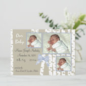 もみの木とリボンの赤ちゃん 案内状 (スタンド正面)