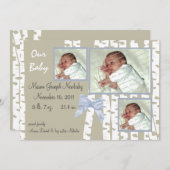 もみの木とリボンの赤ちゃん 案内状 (正面/裏面)