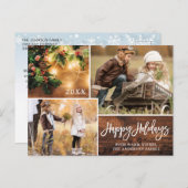 もみの木のクラシックなクリスマスの写真のホリデーグリーティング ポストカード (正面/裏面)