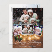 もみの木のクラシックなクリスマスの写真のホリデーグリーティング ポストカード (正面/裏面)