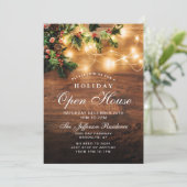 もみの木のクラフト感あふれるホリデーシーズンのクリスマスパーティー 招待状 (スタンド正面)