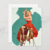 もみの木の下でピンナップ 招待状 (正面/裏面)