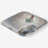 もみの木の下の猫とねずみ ペーパープレート (傾斜あり)