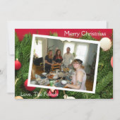 もみの木の枝のクリスマス写真 シーズンカード (正面)