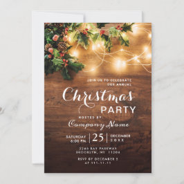 もみの木の枝の素朴なホリデー クリスマスイブの木 招待状