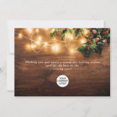 もみの木の枝の素朴な企業のクリスマス シーズンカード (裏面)