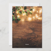 もみの木の枝の素朴な4枚の写真のクリスマスメッセージ シーズンカード (裏面)