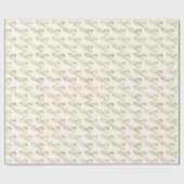 もみの葉と実のクリスマスパターン ラッピングペーパー (フラット)