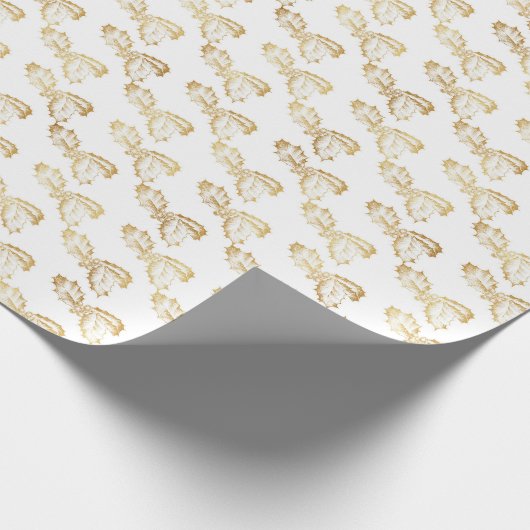 もみの葉と実のクリスマスパターン ラッピングペーパー (角)