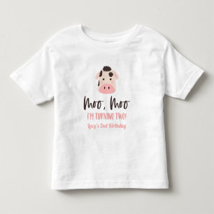 ももちゃん、2歳になるよ！牛の2歳誕生日パーティー トドラーTシャツ