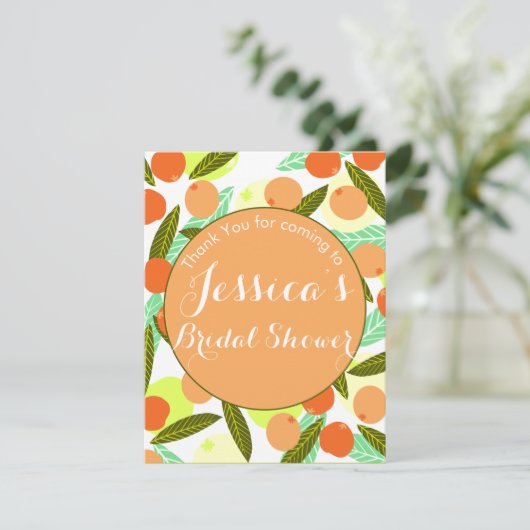 ももイロウメ模様のウェディングシャワー ピンクのお礼 出欠カード (スタンド正面)