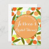 ももイロウメ模様のウェディングシャワー ピンクのお礼 出欠カード (正面/裏面)