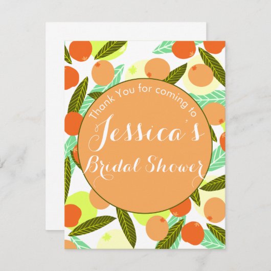 ももイロウメ模様のウェディングシャワー ピンクのお礼 出欠カード (正面/裏面)