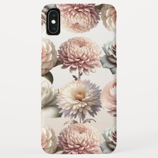 もも色のピンククリーミーホワイトフラワー花柄 Case-Mate iPhoneケース (裏面)