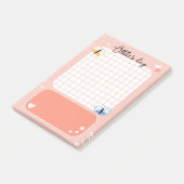 もも かわいい ハート 星 蝶  名前を入れて ポストイット (アングル)